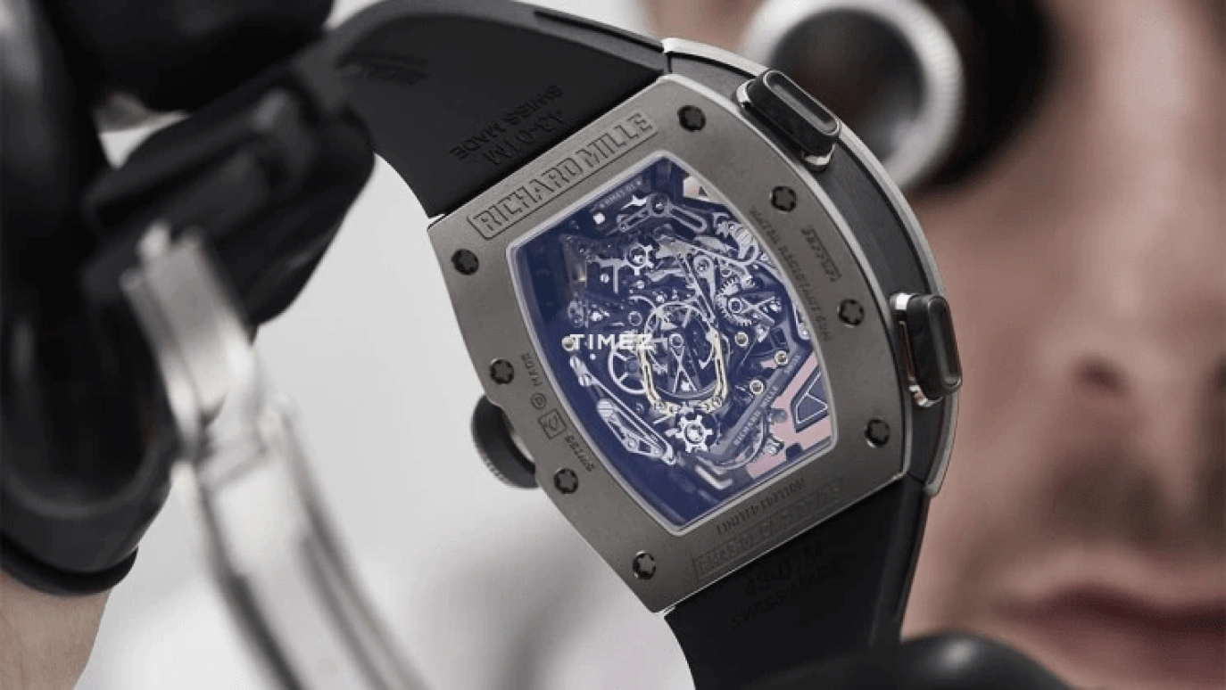 Richard Mille,Tourbillon 42.90mm,42.90mm,Titanium,Skeleton,Handwound,Chronograph,Power Reserve Indicator,Tourbillon,Rattrapante,70hours,In-house Caliber,RM 43,RM 43-01 FERRARI TI