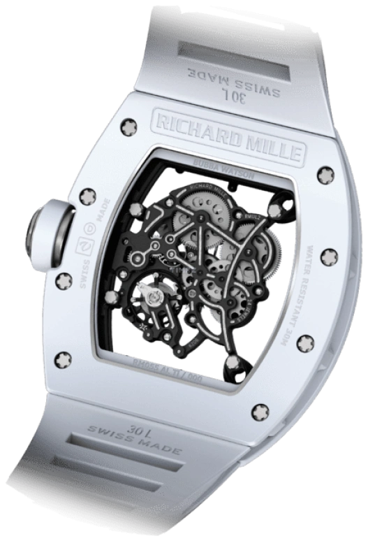 Richard Mille,Not Tourbillon 49.90x42.70mm,49.90x42.70mm,ATZ,Skeleton,Handwound,55hours,In-house Caliber,Mutaz Essa Barshim,Jayson Tatum,Taco Jay,RM 055 Bubba Watson