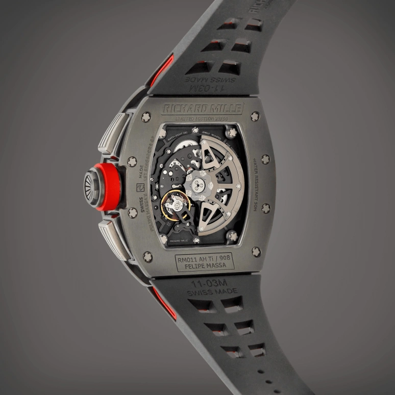 Richard Mille,Not Tourbillon 42x50mm,42x50mm,Titanium,Skeleton,Automatic,Chronograph,Day,Flyback,RM 011 Felipe Massa AH TI