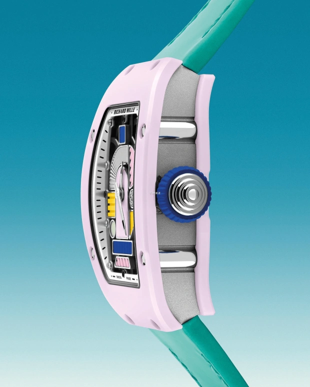 Richard Mille,Not Tourbillon 31.40x45.66mm,31.40x45.66mm,Ceramic,Multi-Color,Automatic,Sapphire,Tonneau,RM 07,RM 07-01 BLUSH PINK