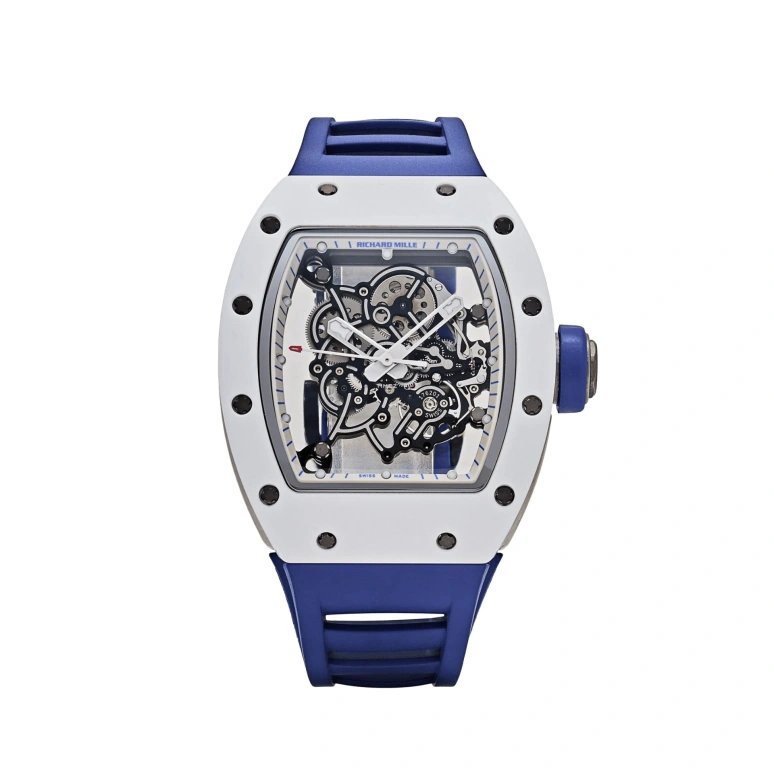 Richard Mille,Not Tourbillon 49.90x42.70mm,49.90x42.70mm,Ceramic,Black,Handwound,Sapphire,Tonneau,RM 055 Bubba Watson Japan Edition White CE