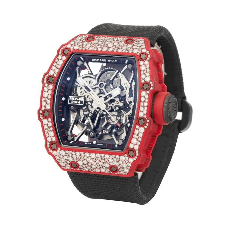 Richard Mille,Not Tourbillon 49.94x44.50mm,49.94x44.50mm,NTPT,See-through,Skeleton,Automatic,Sapphire,Tonneau,RM 35,RM 35-02 Rafa NTPT DI-CASE