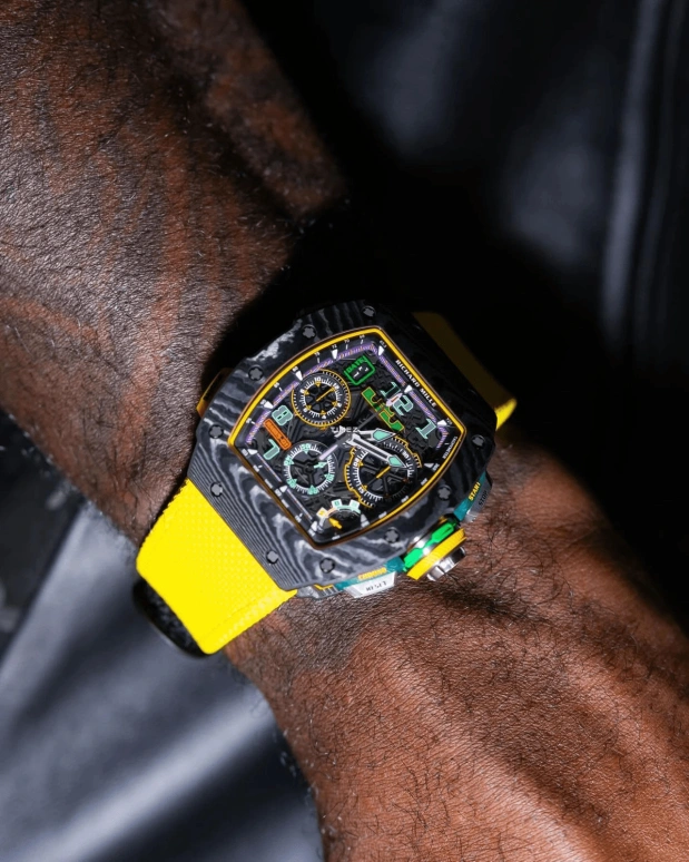 Richard Mille,Not Tourbillon 49.94x44.50mm,49.94x44.50mm,Quartz TPT,Black,Automatic,Chronograph,Flyback,Big Date,Function Selector,In-house Caliber,Sapphire,RM 65,RM 65-01 LeBron James