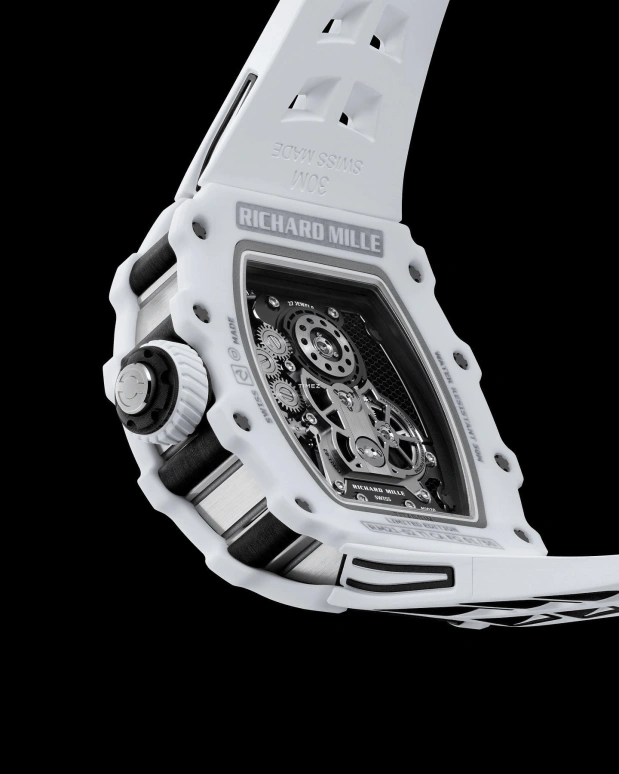 Richard Mille,Tourbillon 42.68x50.12mm,42.68x50.12mm,Titanium,Quartz TPT,Carbon TPT,Skeleton,Handwound,Power Reserve Indicator,Tourbillon,Function Selector,RM 21,RM 21-02 Tourbillon Aerodyne WHITE
