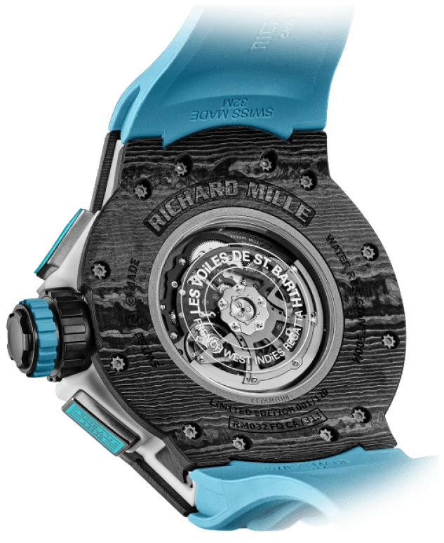 Richard Mille,Not Tourbillon 50mm,50mm,Titanium,Carbon TPT,Skeleton,Automatic,Chronograph,Month,Day,Flyback,In-house Caliber,Sapphire,RM 032 Les Voiles de Saint Barth NTPT