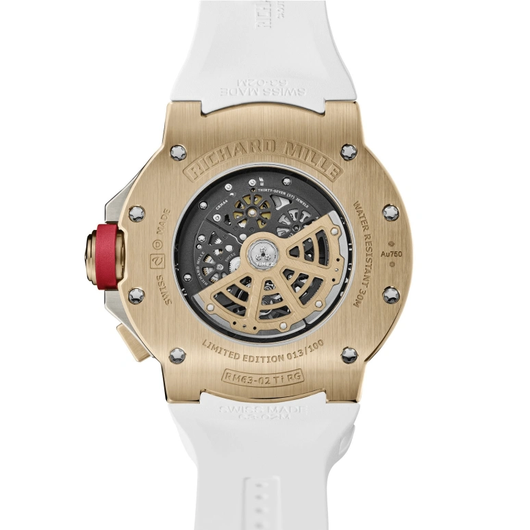 Richard Mille,Not Tourbillon 47mm,47mm,Titanium,Red Gold,White,Grey,Automatic,World Time,Big Date,Function Selector,RM 63,RM 63-02 TI RG