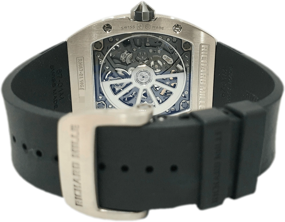Richard Mille,Not Tourbillon 38.70x47.52mm,38.70x47.52mm,White Gold,Black,Skeleton,Automatic,Day,Function Selector,Yeoh Choo Kheng,Michelle Yeoh,RM 67,RM 67-01 WG DI