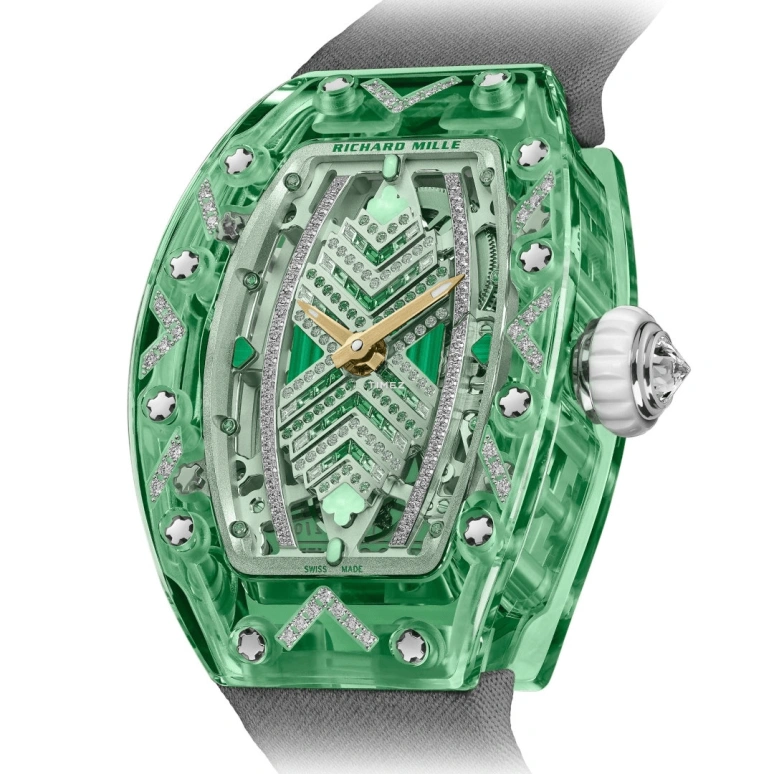 Richard Mille,Not Tourbillon 32.90x46.75mm,32.90x46.75mm,Sapphire,Green,Automatic,50hours,In-house Caliber,RM 07,RM 07-02 Sapphire Green Set