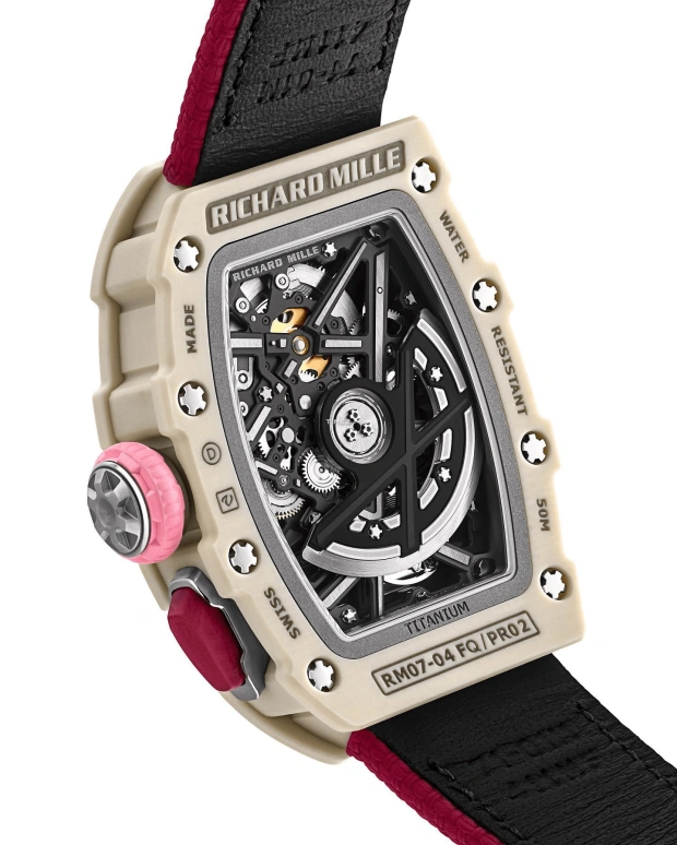 Richard Mille,Not Tourbillon 30.50x44.95mm,30.50x44.95mm,Quartz TPT,Skeleton,Automatic,Sapphire,Crystal Glass,Tonneau,RM 07,RM 07-04 NELLY KORDA