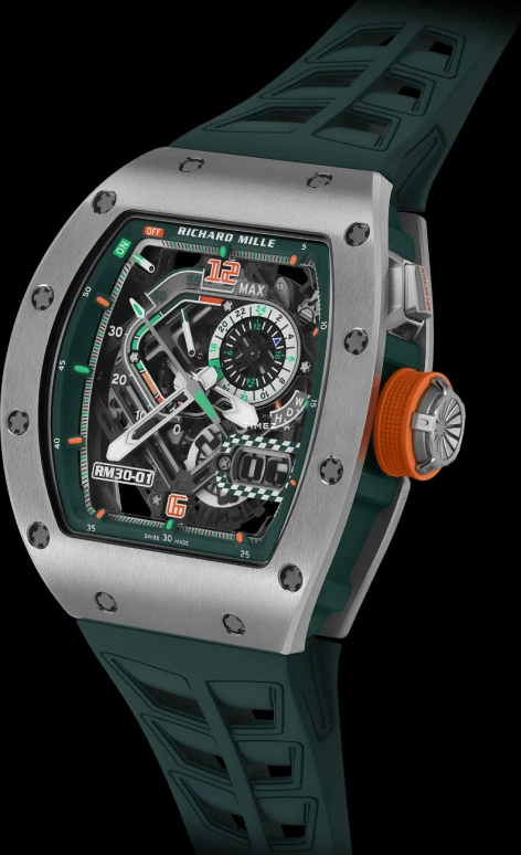 Richard Mille,Not Tourbillon 42x49.94mm,42x49.94mm,Titanium,Grey,Automatic,Chronograph,Power Reserve Indicator,Big Date,Function Selector,55hours,In-house Caliber,RM 30,RM 30-01 Le Mans Classic