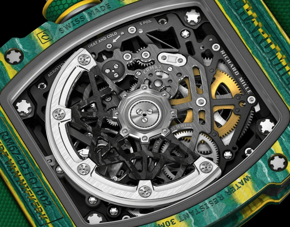 Richard Mille,Not Tourbillon 38.70x47.52mm,38.70x47.52mm,Carbon TPT,Skeleton,Automatic,50hours,In-house Caliber,Karim Benzema,Jayson Tatum,Taco Jay,RM 67,RM 67-02 Wayde Van Niekerk