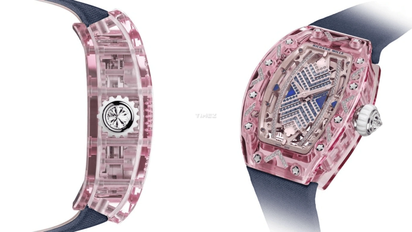 Richard Mille,Not Tourbillon 46.75x32.90mm,46.75x32.90mm,Sapphire,Pink,Automatic,50hours,In-house Caliber,RM 07,RM 07-02 Sapphire Pink Set
