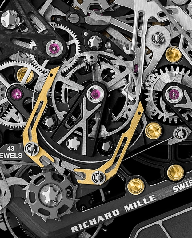 Richard Mille,Tourbillon 42.90mm,42.90mm,Carbon TPT,Skeleton,Grey,Handwound,Chronograph,Power Reserve Indicator,Tourbillon,Rattrapante,70hours,In-house Caliber,RM 43,RM 43-01 FERRARI NTPT