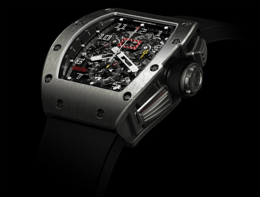 Richard Mille,Not Tourbillon 40x50mm,40x50mm,Titanium,Skeleton,Automatic,Chronograph,Month,Day,Flyback,Sapphire,Tonneau,RM 011 TI
