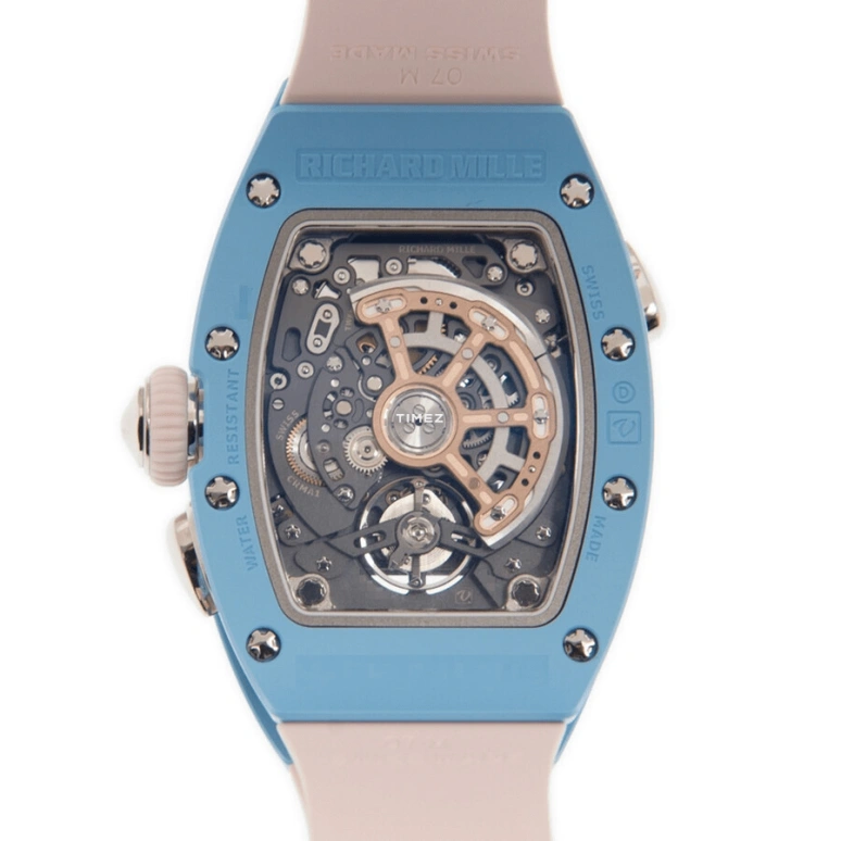 Richard Mille,Not Tourbillon 52.20x34.40mm,52.20x34.40mm,Ceramic,Silver,Automatic,Day,Function Selector,RM 037 CE Blue