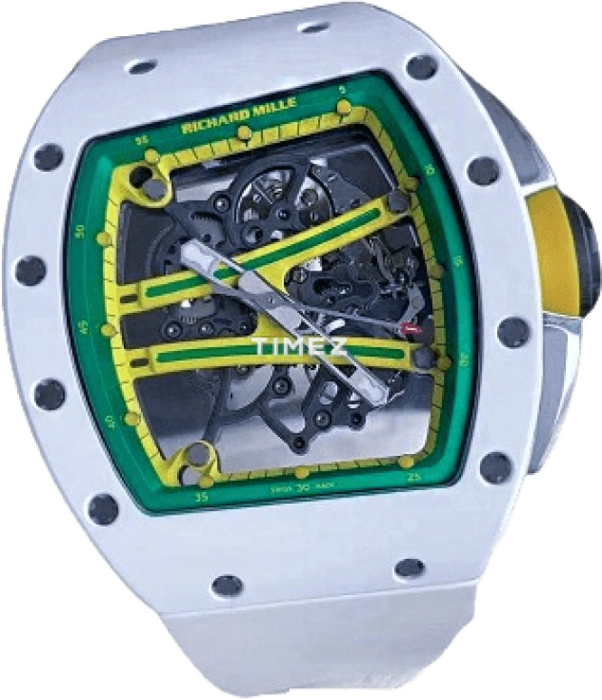 Richard Mille,Not Tourbillon 42.70x50.23mm,42.70x50.23mm,Ceramic,Green,Skeleton,Handwound,Tonneau,White,RM 61,RM 61-01 Yohan Blake Asia Limited
