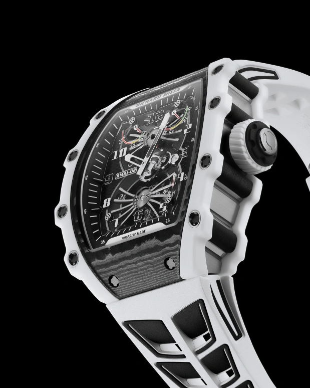 Richard Mille,Tourbillon 42.68x50.12mm,42.68x50.12mm,Titanium,Quartz TPT,Carbon TPT,Skeleton,Handwound,Power Reserve Indicator,Tourbillon,Function Selector,RM 21,RM 21-02 Tourbillon Aerodyne WHITE