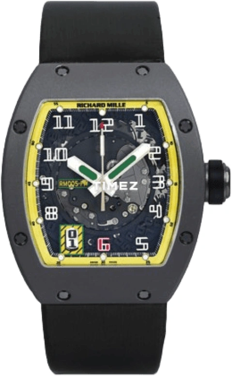 Richard Mille,Not Tourbillon 37.80x45mm,37.80x45mm,Titanium,Skeleton,Automatic,Day,Sapphire,Crystal Glass,RM 005 Felipe Massa TI