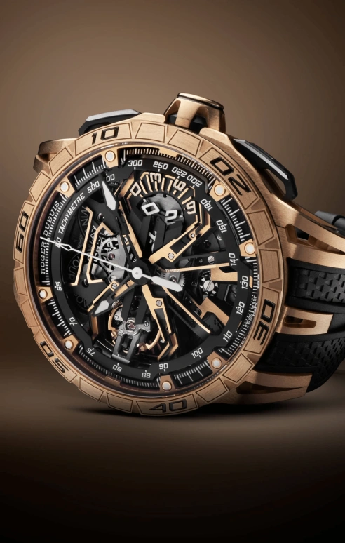 Roger Dubuis,Excalibur 45mm,45mm,Rose Gold,Black,Automatic,Chronograph,Day,Flyback,RDDBEX1138