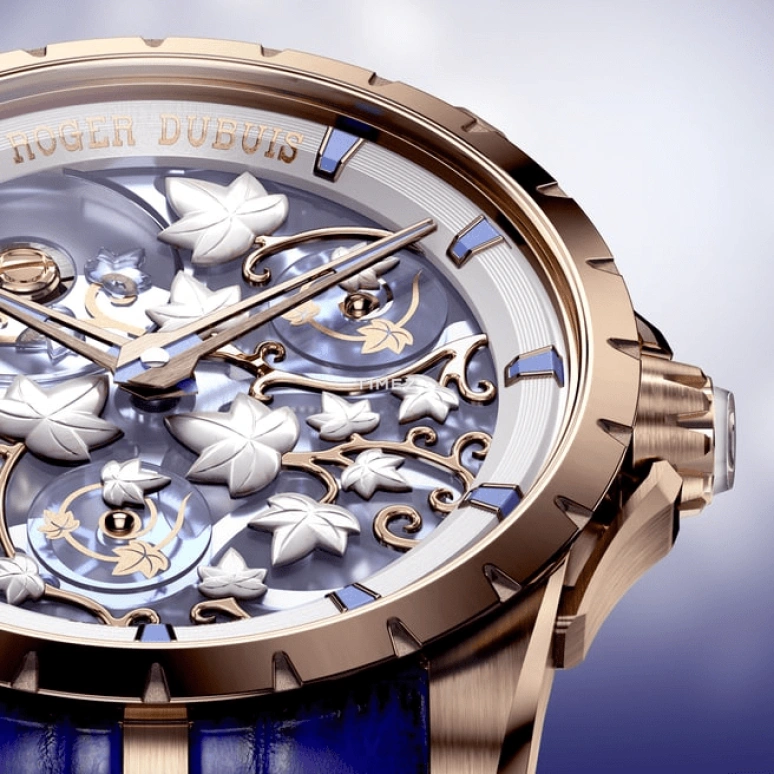Roger Dubuis,Excalibur 38mm,38mm,Rose Gold,Blue,White,Automatic,72hours,In-house Caliber,RDDBEX1207
