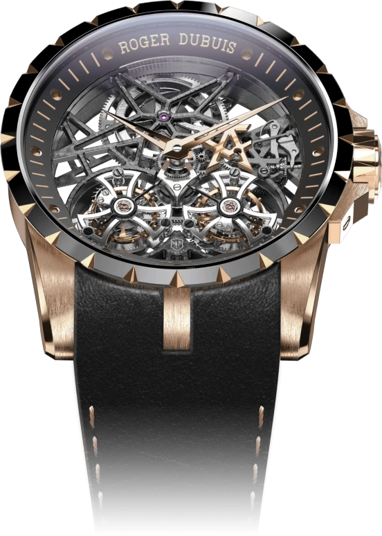 Roger Dubuis,Excalibur 45mm,45mm,Rose Gold,Luminous,Black,Rose Gold,Handwound,50hours,In-house Caliber,RDDBEX0795