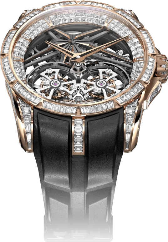 Roger Dubuis,Excalibur 45mm,45mm,Rose Gold,Skeleton,Handwound,Tourbillon Escapement,72hours,RDDBEX0822