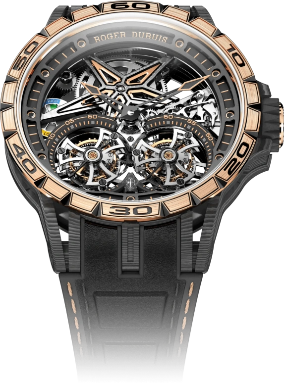 Roger Dubuis,Excalibur Spider 47mm,47mm,Rose Gold,Rose,Luminous,Black,Handwound,52hours,In-house Caliber,RDDBEX0674