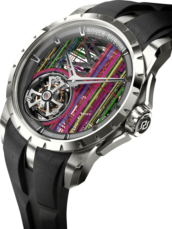 Roger Dubuis,Excalibur 42mm,42mm,Titanium Gold,Multi-Color,Handwound,Tourbillon,72hours,RDDBEX1028