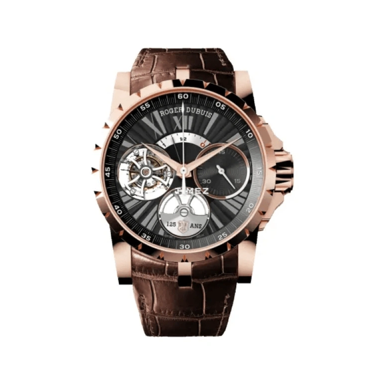 Roger Dubuis,Excalibur 45mm,45mm,Rose Gold,Grey,Automatic,Chronograph,Power Reserve Indicator,RDDBEX0361