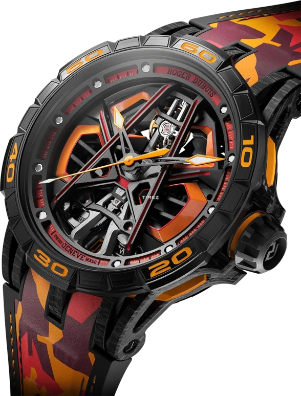 Roger Dubuis,Excalibur 45mm,45mm,Titanium Gold,Skeleton,Red,Automatic,Day,60hours,RDDBEX1033