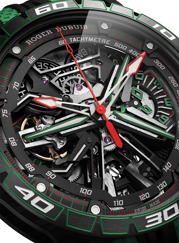 Roger Dubuis,Excalibur Spider 45mm,45mm,Carbon,Skeleton,Black,Automatic,Chronograph,Flyback,RDDBEX1102