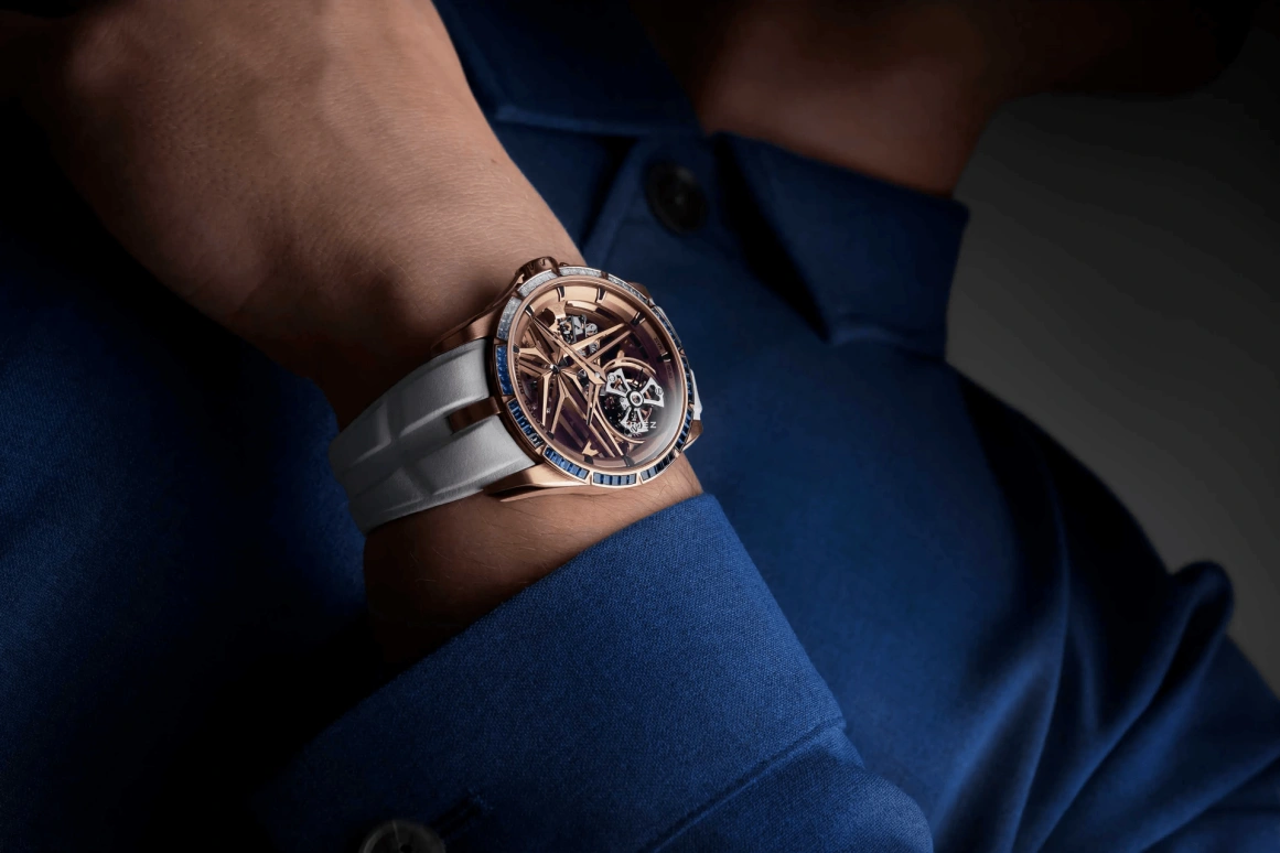 Roger Dubuis,Excalibur 42mm,42mm,Pink Gold,Skeleton,Rose Gold,Handwound,Tourbillon,72hours,RDDBEX1134