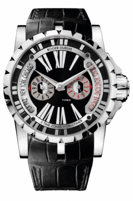 Roger Dubuis,Excalibur 45mm,45mm,White Gold,Black,48hours,In-house Caliber,Sapphire,Crystal Glass,RDDBEX0257
