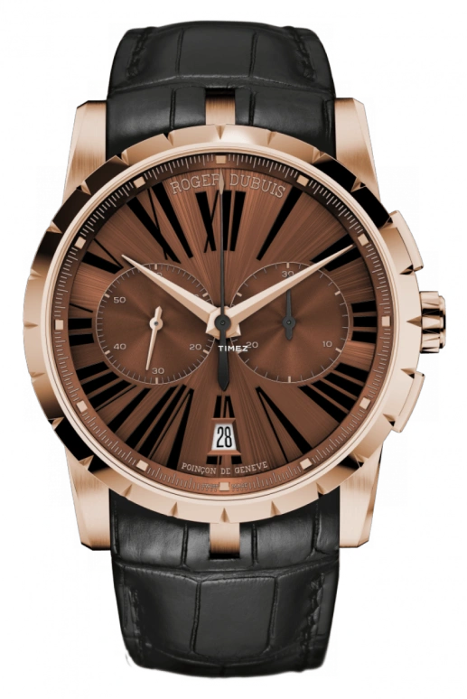 Roger Dubuis,Excalibur 42mm,42mm,Rose Gold,Brown,Automatic,Chronograph,Day,RDDBEX0391
