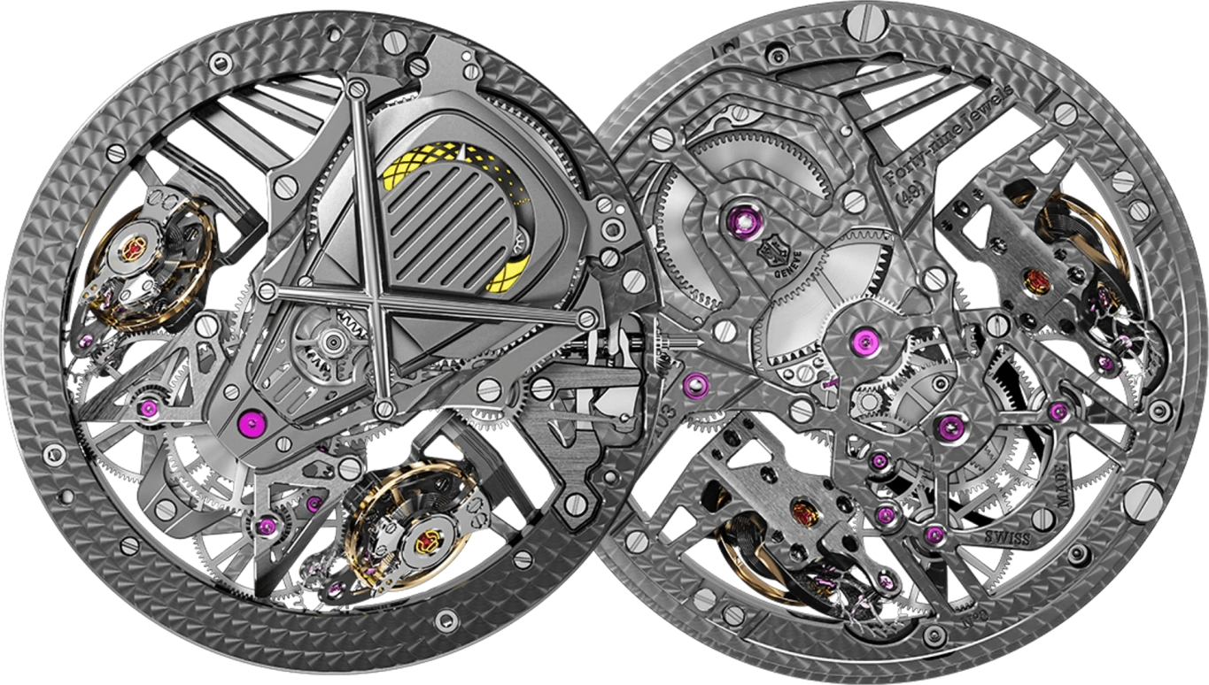 Roger Dubuis,Excalibur Spider 45mm,45mm,Titanium,Carbon,Rubber,Rose,Luminous,White,Black,Handwound,40hours,In-house Caliber,RDDBEX0654