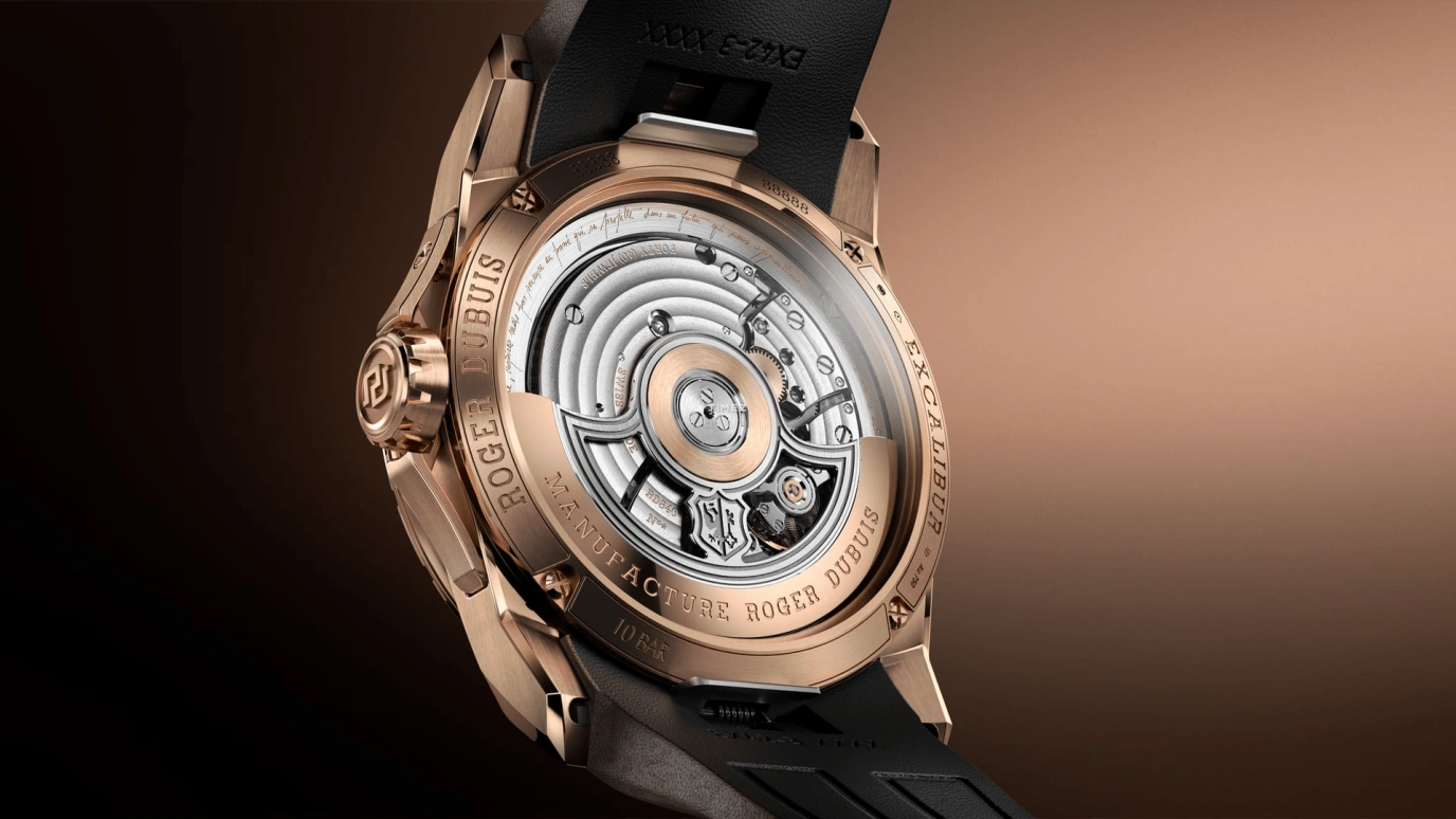 Roger Dubuis,Excalibur 40mm,40mm,Pink Gold,White,Automatic,Date,Day,Retrograde,RDDBEX1179