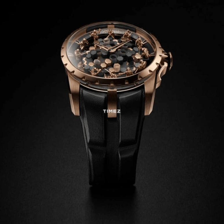 Roger Dubuis,Knights of The Round Table 45mm,45mm,Rose Gold,Rose Gold,Black,Automatic,48hours,In-house Caliber,RDDBEX1094