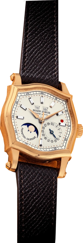 Roger Dubuis,Other 37x48mm,37x48mm,Rose Gold,White,Automatic,Moonphase,Perpetual Calendar,Leap Year,Month,Sapphire,Crystal Glass,Other,RD5739