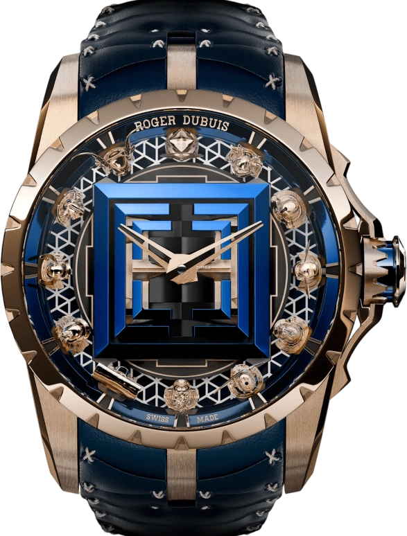 Roger Dubuis,Excalibur 45mm,45mm,Pink Gold,Sapphire,Blue,Automatic,48hours,In-house Caliber,RDDBEX1139