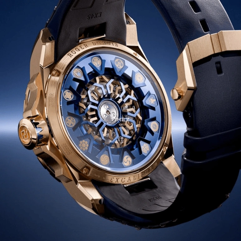 Roger Dubuis,Excalibur 45mm,45mm,Pink Gold,Sapphire,Blue,Automatic,48hours,In-house Caliber,RDDBEX1139
