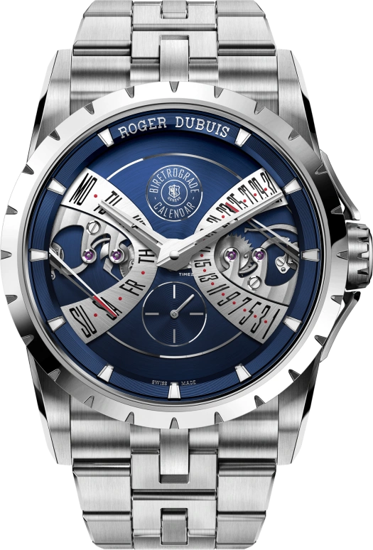 Roger Dubuis,Excalibur 40mm,40mm,Stainless Steel,Blue,Automatic,Date,Day,Retrograde,RDDBEX1209