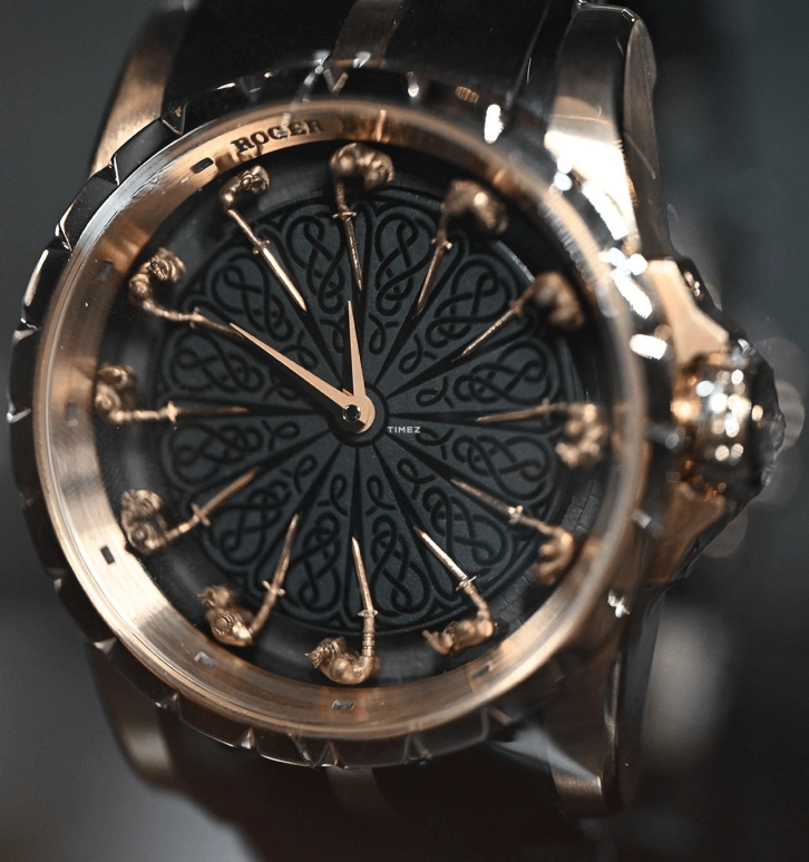 Roger Dubuis,Knights of The Round Table 45mm,45mm,Rose Gold,Black,Automatic,48hours,In-house Caliber,RDDBEX0511