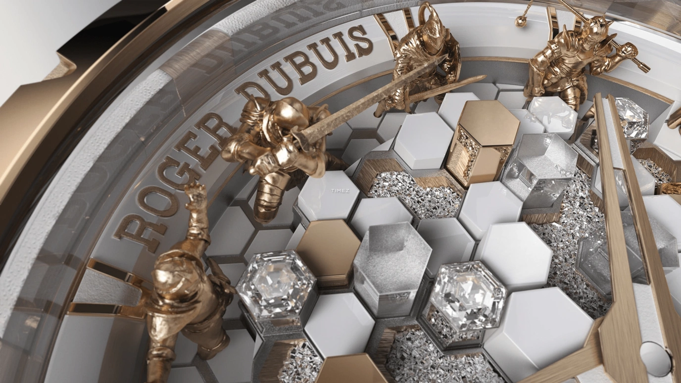 Roger Dubuis,Knights of The Round Table 45mm,45mm,Pink Gold,Sapphire,White,Automatic,48hours,In-house Caliber,RDDBEX1117