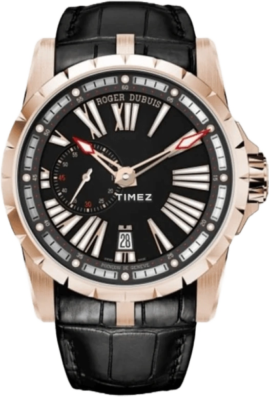 Roger Dubuis,Excalibur 45mm,45mm,Rose Gold,Black,Automatic,Day,Sapphire,Crystal Glass,RDDBEX0544