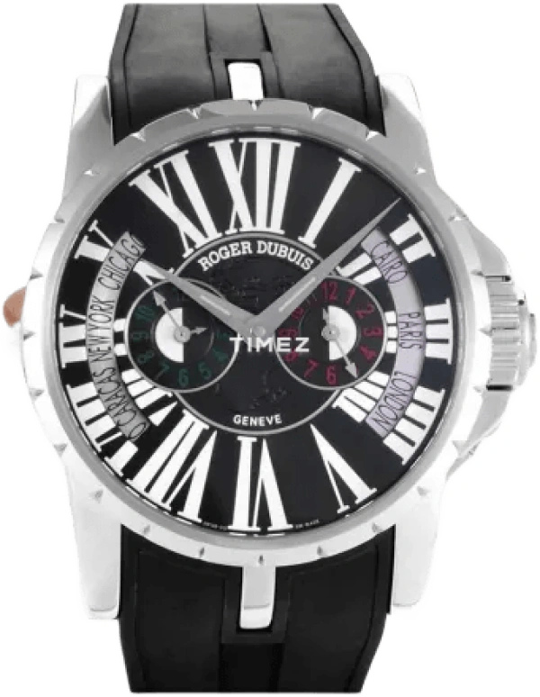 Roger Dubuis,Excalibur 45mm,45mm,Stainless Steel,Black,Automatic,Dule Time,Day / Night Indication,RDDBEX0092