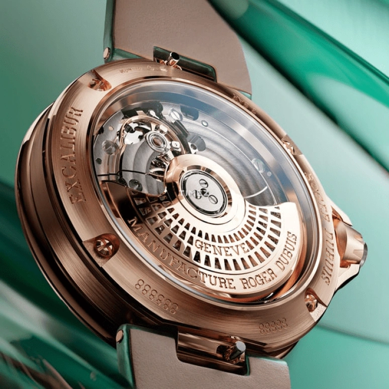 Roger Dubuis,Excalibur 36mm,36mm,Rose Gold,Multi-Color,Green,Automatic,48hours,In-house Caliber,RDDBEX1198