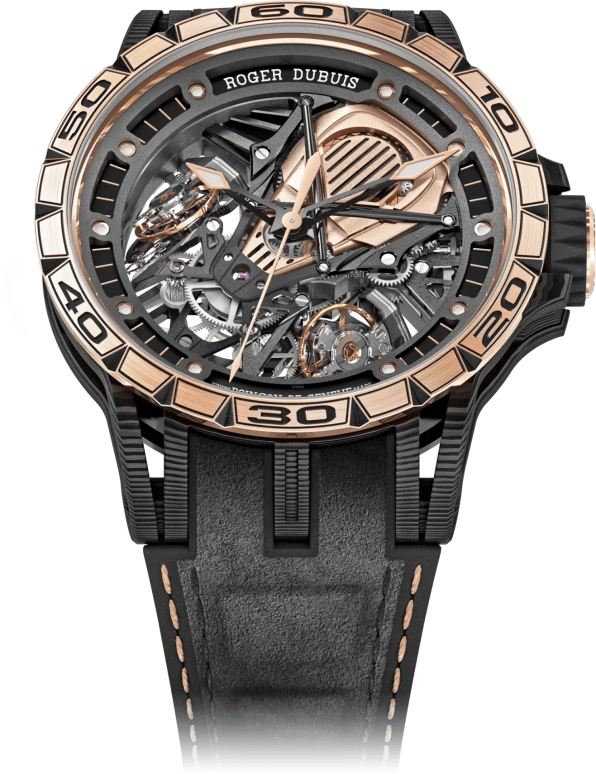 Roger Dubuis,Excalibur Spider 45mm,45mm,Titanium,Carbon,Rubber,Rose,Luminous,White,Black,Handwound,40hours,In-house Caliber,RDDBEX0654