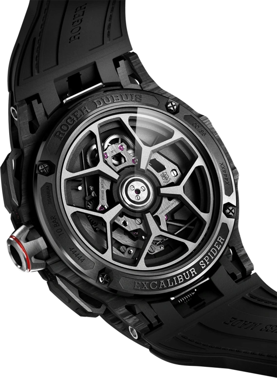 Roger Dubuis,Excalibur Spider 45mm,45mm,Carbon,Skeleton,Black,Automatic,Chronograph,Flyback,RDDBEX1102