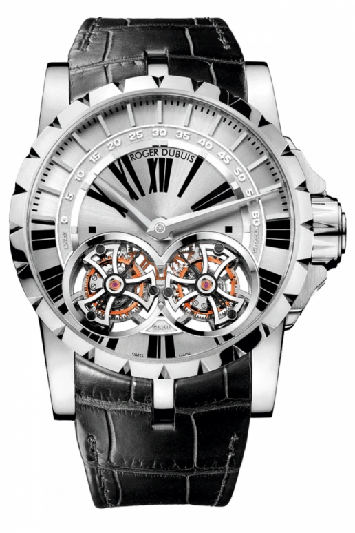 Roger Dubuis,Excalibur 45mm,45mm,Platinum,Silver White,48hours,In-house Caliber,Sapphire,Crystal Glass,RDDBEX0250