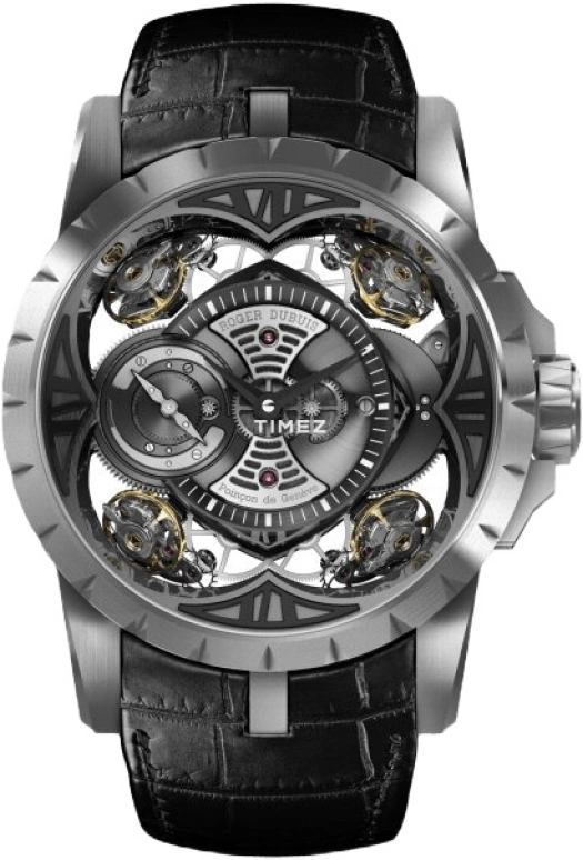Roger Dubuis,Excalibur 48mm,48mm,Silicone,Black,Handwound,Power Reserve Indicator,40hours,RDDBEX0408